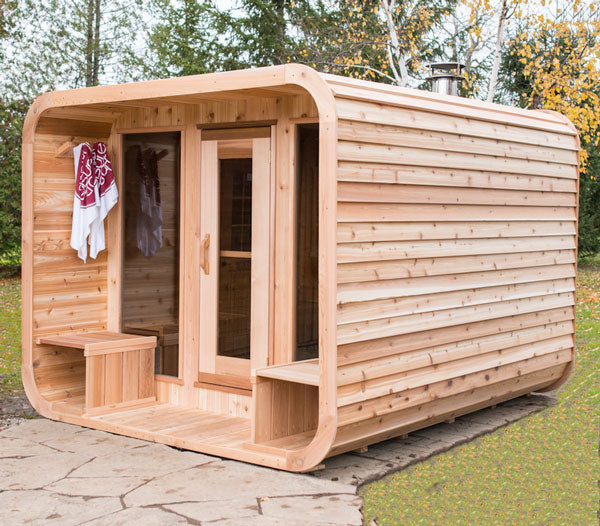Luna Sauna with Porch- Knotty Cedar - 8'x7' (244x214cm)