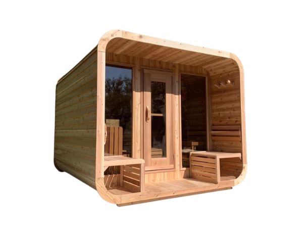 Luna Sauna with Porch- Knotty Cedar - 8'x7' (244x214cm)