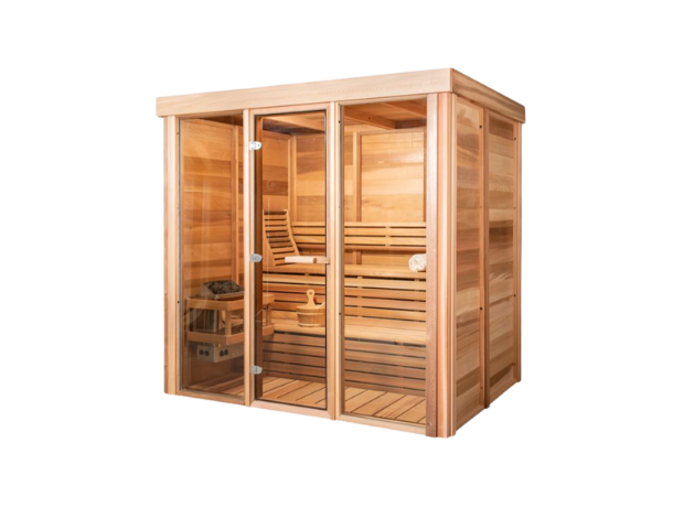 Indoor Pure Cube Sauna - Knotty Red Cedar