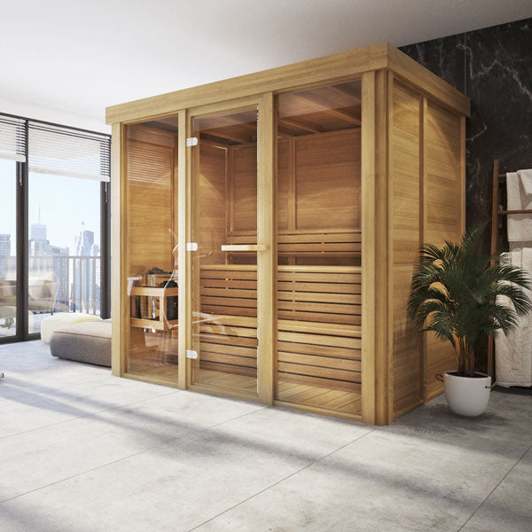 PU570 - Indoor Pure Cube Sauna - Clear Red Cedar