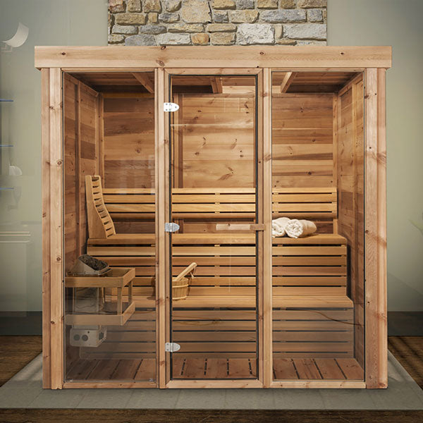 Indoor Pure Cube Sauna - Knotty Red Cedar