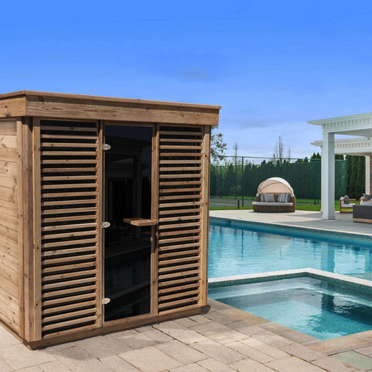 CU572 Outdoor Pure Cube Sauna - Knotty Red Cedar
