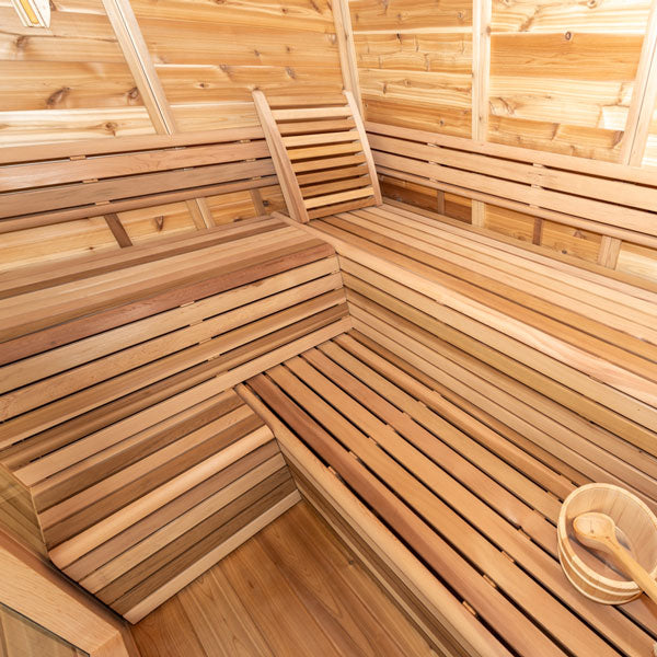 CU672P Outdoor Pure Cube Sauna - Knotty Red Cedar