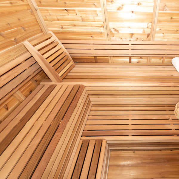 CU672P Outdoor Pure Cube Sauna - Knotty Red Cedar