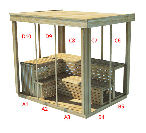 CU672 Outdoor Pure Cube Sauna - Knotty Red Cedar