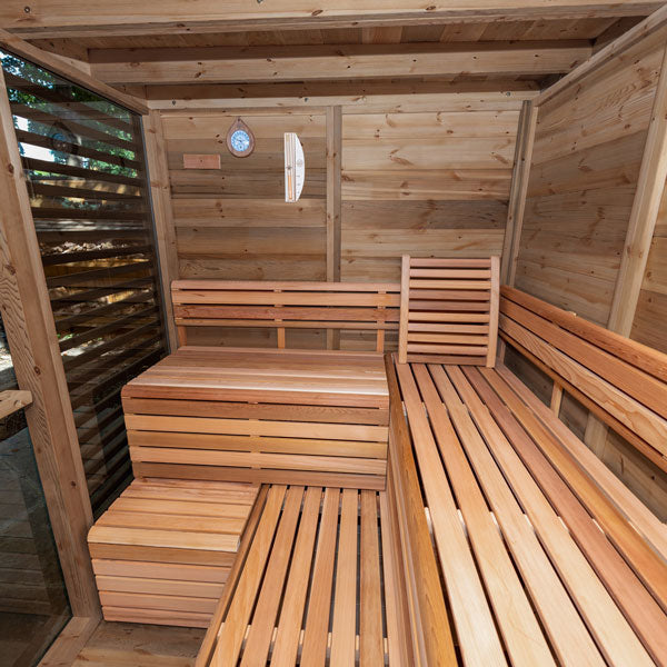 CU672 Outdoor Pure Cube Sauna - Knotty Red Cedar